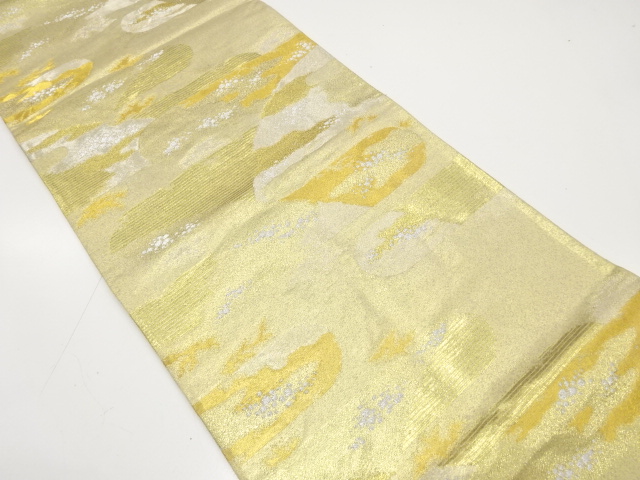 JAPANESE KIMONO / ANTIQUE FUKURO OBI / SILK / WOVEN MIST & FOILS